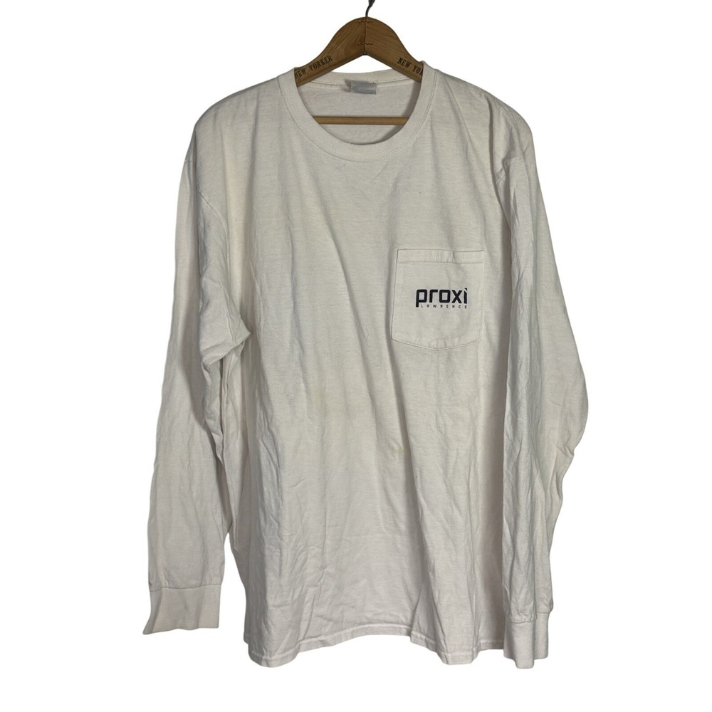 Port & co Kansas Jayhawks proxi long Sleeve‎ T Shirt Mens XL White
